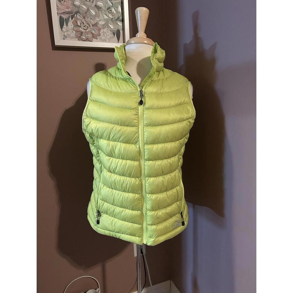 LL Bean Down Puffer Vest Womens XS Green Downtek Goose Packable Travel